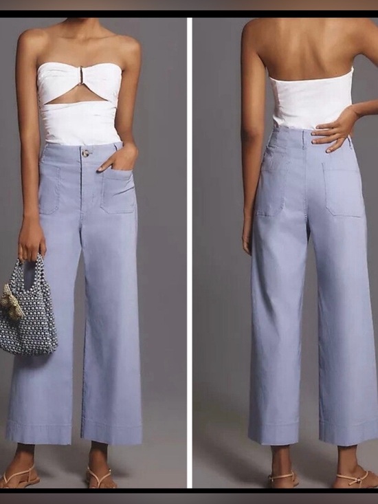 Anthropologie Pants - Anthropologie Maeve The Colette Cropped Wide-Leg Pants Size 25 lilac purple
